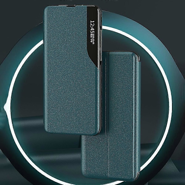 View Window Folio Flip PU Læder Telefon Cover med Støttefod til OnePlus Nord 2 5G