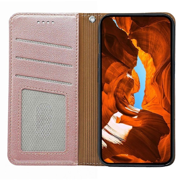 Til Xiaomi Poco M7 Pro 5G Etui Wallet RFID-blokering Læder Telefon Cover Stærk Magnetisk Lukning Multicolor Rose Gold