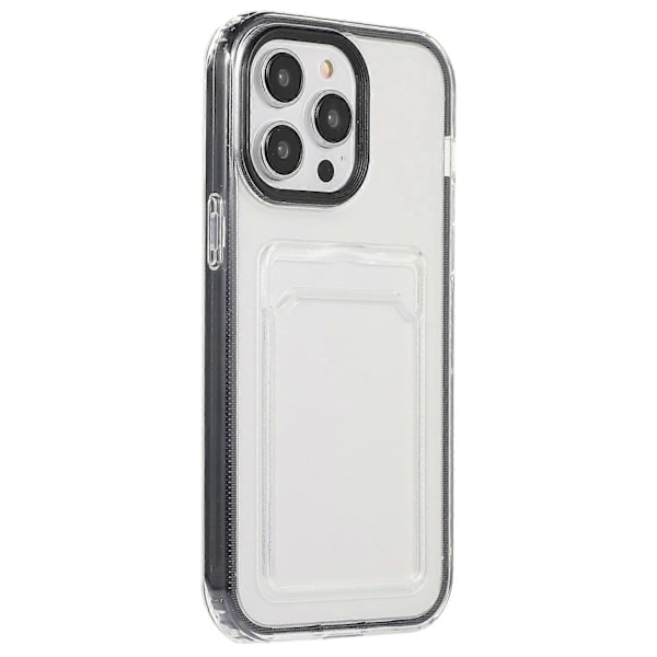 För iPhone 14 Pro 6.1 tum Transparent Baksida Fodral Kortplats Funktion Mjukt TPU Telefonskal