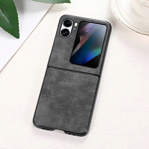 Til Oppo Find N2 Flip 5G Smartphone Etui PU Læderbelagt PC Anti-ridse Telefon Cover Multicolor Style A