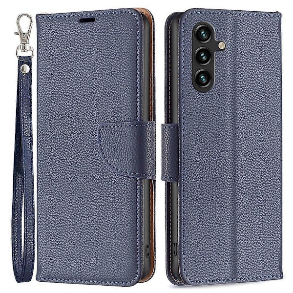 För Samsung Galaxy A15 4G Fodral Litchi Textur PU Läder Plånbok Mobiltelefon Skydd Multicolor Style D