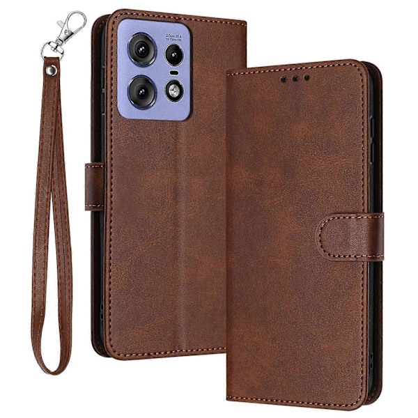 Til Motorola Edge 50 Pro 5G Etui Kalvetekstur Læder Stand Wallet Anti-fald Telefoncover Multicolor Style D