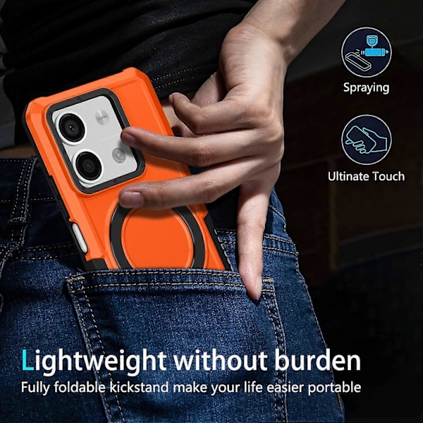 Skal med ringhållare och stativ i TPU+PC för Xiaomi Redmi Note 13 5G Multicolor Style C