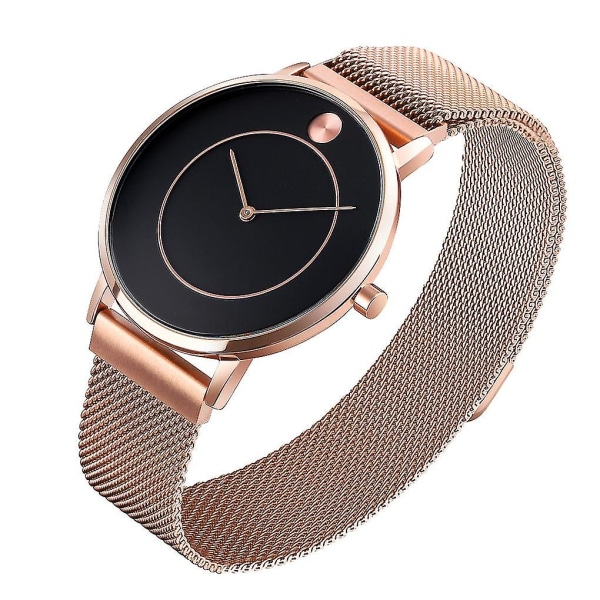 Skmei 9197 Simpelt Quartz Ur Til Damer Rose Gold Black Surface