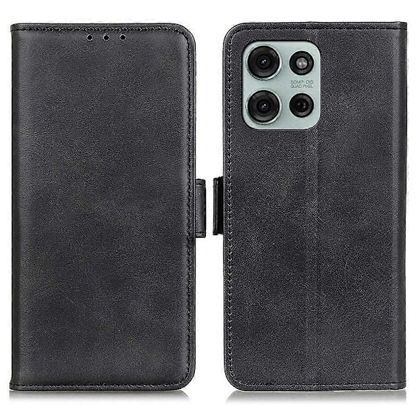 För Motorola Moto G75 5G Fodral Ställ Kohud Textur PU Läder Telefonskal Multicolor Style A