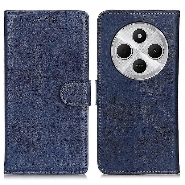 Til Xiaomi Poco C75 4G/Redmi 14R 5G/14C 4G Stand Wallet Case Ko Læder Tekstur Læder Telefon Cover Multicolor Blue