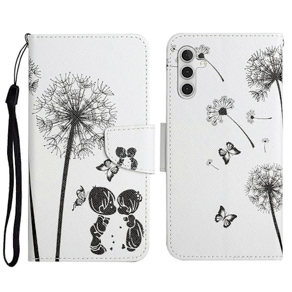 Samsung Galaxy A26 5G/A16 4G -kotelo, kuvioitu, suojaava nahkainen folio puhelinkotelo Multicolor Dandelion