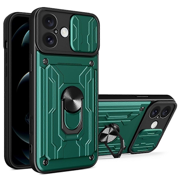 Skal för iPhone 16 Plus PC+TPU Ställ Telefon Baksida med Kameraskydd Multicolor Style B