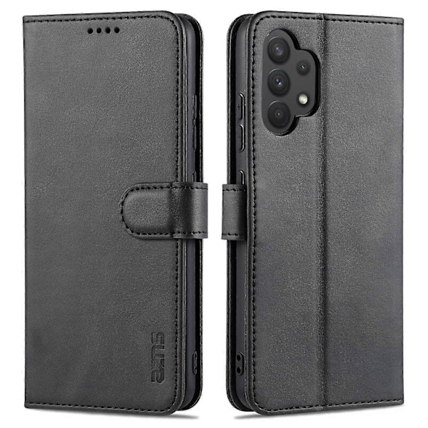 AZNS PU Læder Wallet Stand Telefon Cover Shell til Samsung Galaxy A32 4G (EU Version) Multicolor Style B