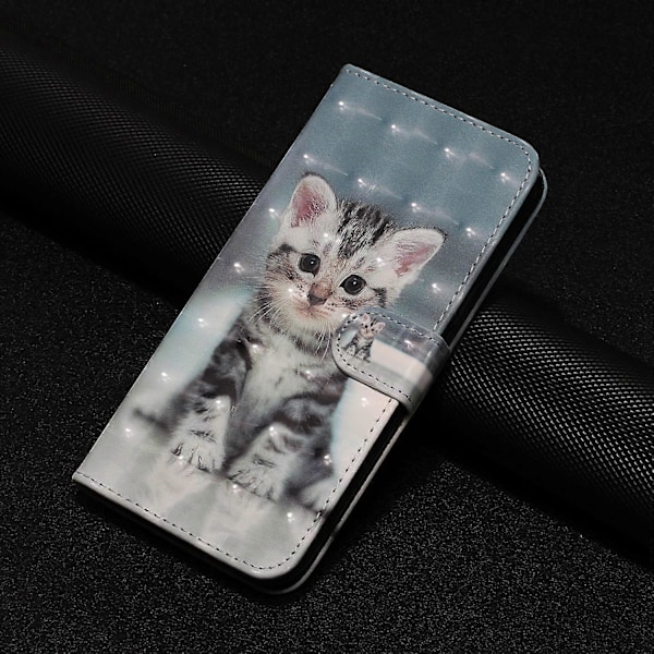 För Sony Xperia 10 V Mobilskal 3D Mönstertryck Flip Ställ PU Läder Plånboksfodral med Rem