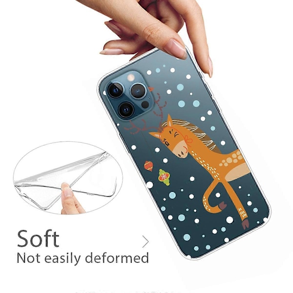 iPhone 16 Pro -kuori, jouluaiheinen pehmeä TPU-puhelinkuori - Orava Multicolor Deer