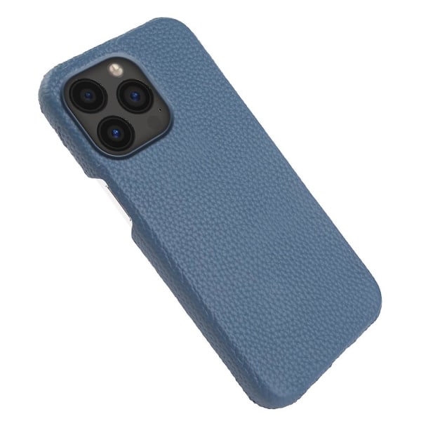 Cover till Iphone 13 Pro Max 6,7", Läderbelagd PC- phone case kompatibel med Magsafe Blue
