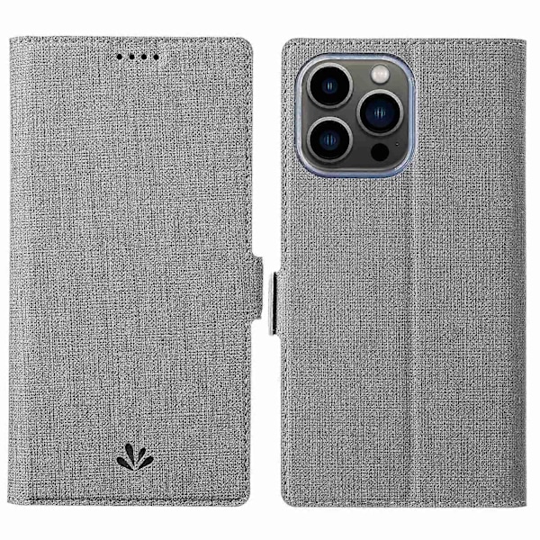 VILI K Series för iPhone 15 Pro Fodral PU Läder Plånbok Ställ Telefonskydd Multicolor Style B