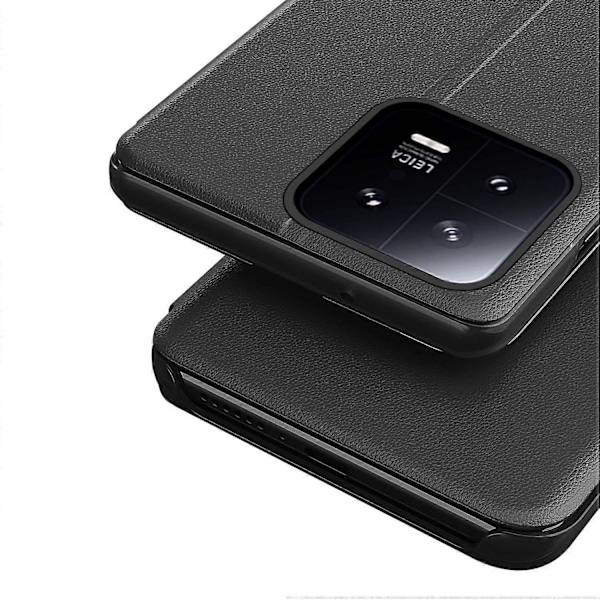 PU Læder Telefon Stand Case til Xiaomi 13 5G, Visningsvindue Anti-drop Telefon Cover Multicolor Style C