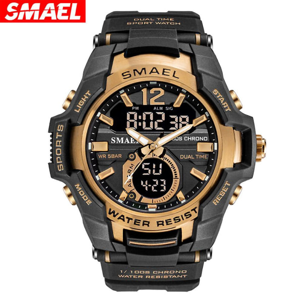 Smael Smile Personality Alloy Outdoor Watch Herr Large Dial Sports Electronic Watch Waterproof Watch Silver