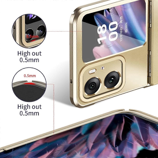 For Oppo Find N2 Flip 5G PC Telefondeksel Matt Elektroplettering Anti-ripe Mobiltelefondeksel Multicolor Style C