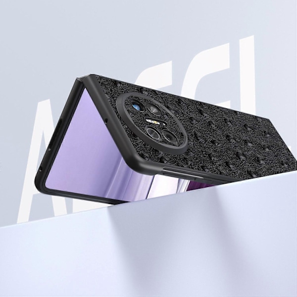 Skal till Huawei Mate X5 Äkta Koläder+TPU+PC Strutsstruktur Vikbart Telefonskydd Multicolor Style C