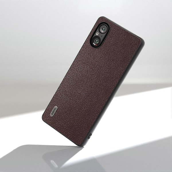 Til Sony Xperia 5 V Etui Ægte Ko Læder Belagt PC+TPU Telefon Cover Multicolor Style C