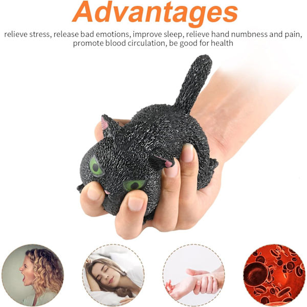 Nye Squishy Cat Angry Cat Antistress Legetøj, Klem, Tryk, Lindre S