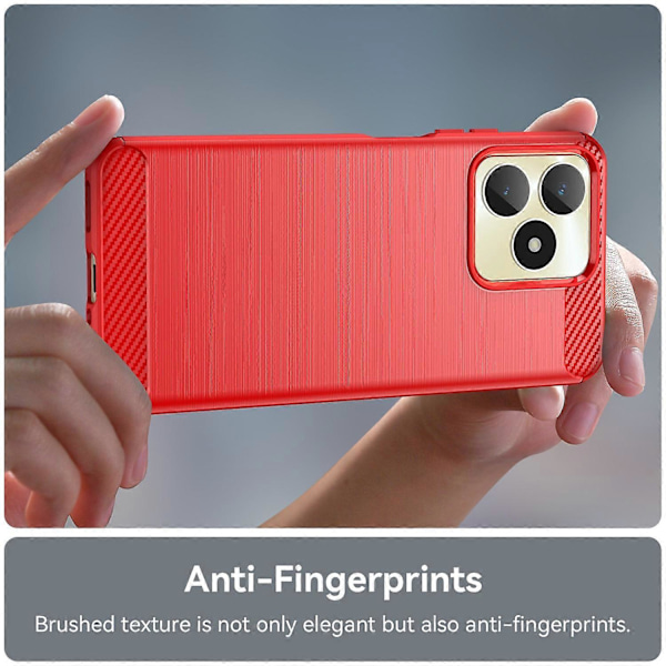 For Realme C53 (Global)/C53 (India)/C51 Deksel Støtsikker TPU Skall Karbonfibertekstur Telefondeksel Multicolor Style C