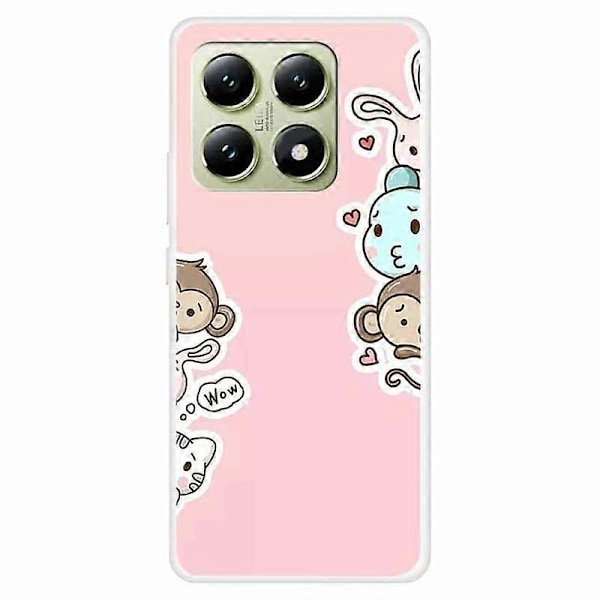 Til Xiaomi 14T TPU Cover Mønsterprint Anti-Drop Telefon Bagcover Multicolor Wow