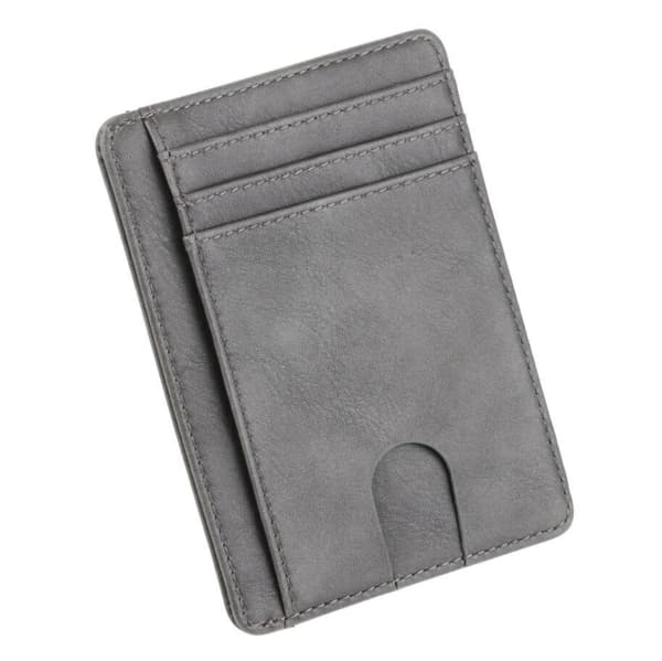 Supertynd RFID Pung - 7 kortpladser + seddelrum grå Grey one size