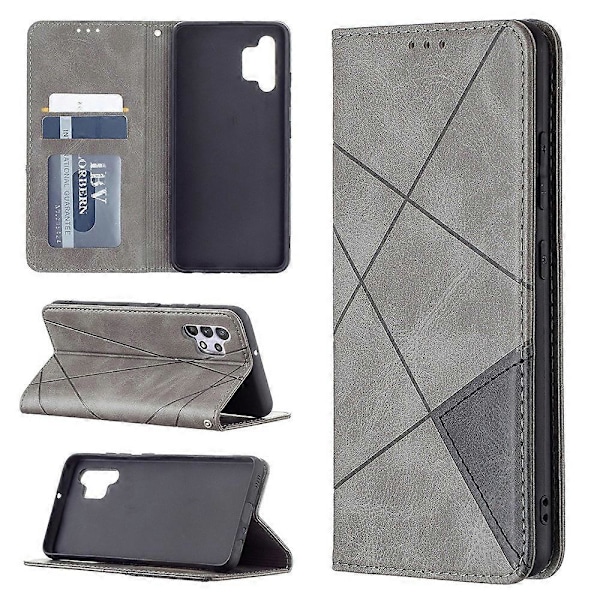 Geometrisk Mønster Læder Stand Case med Kortlommer til Samsung Galaxy A32 4G (EU Version) Multicolor Style C
