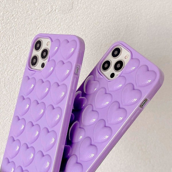 Til iPhone 15 Plus Telefon Cover 3D Kærlighedshjerte Blød TPU Stødsikkert Bagcover Multicolor Style A