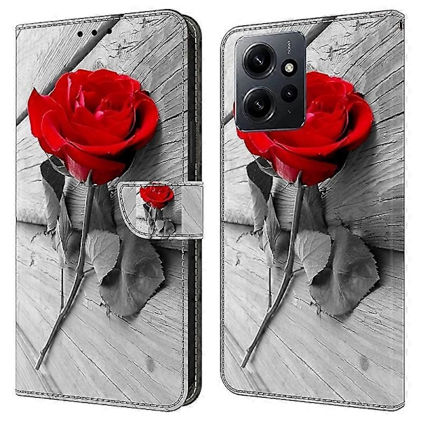 Til Xiaomi Redmi Note 12 4G Etui Stødsikkert Telefon Etui Læder Flip Wallet Cover Multicolor Style H