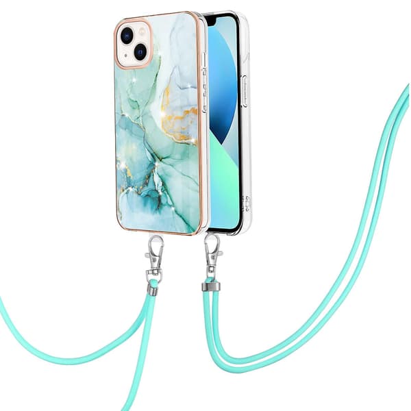 Galvanisering Marmor TPU-deksel til iPhone 15 Plus Green