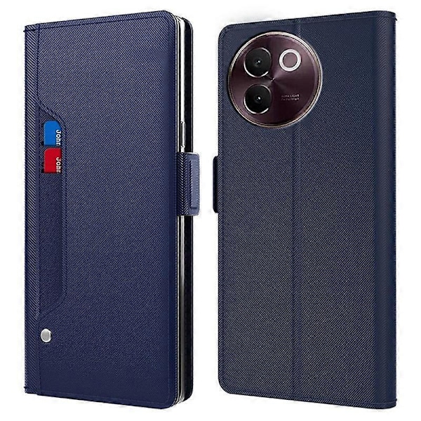 Til vivo V30e 5G Etui PU Læder Folio Flip Telefon Cover med Spejl Multicolor Style B