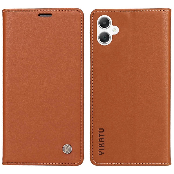 YIKATU YK-001 Fodral för Samsung Galaxy A06 Ställ Läder Telefonskydd Stark Magnetisk Stängning Multicolor Brown