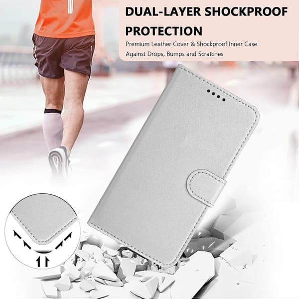 Læder Wallet S-etui til Xiaomi Redmi Note 14 Pro+ 5G/Xiaomi Poco X7 5G/Xiaomi Redmi Note 14 Pro 5G Multicolor Silver