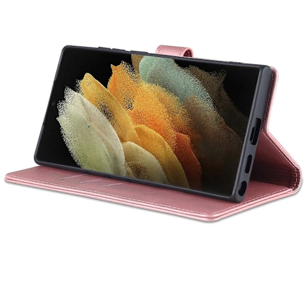 AZNS Fodral för Samsung Galaxy S24 Ultra Läder Skyddat Heltäckande Folio Flip Ställ Telefonskal Multicolor Style D