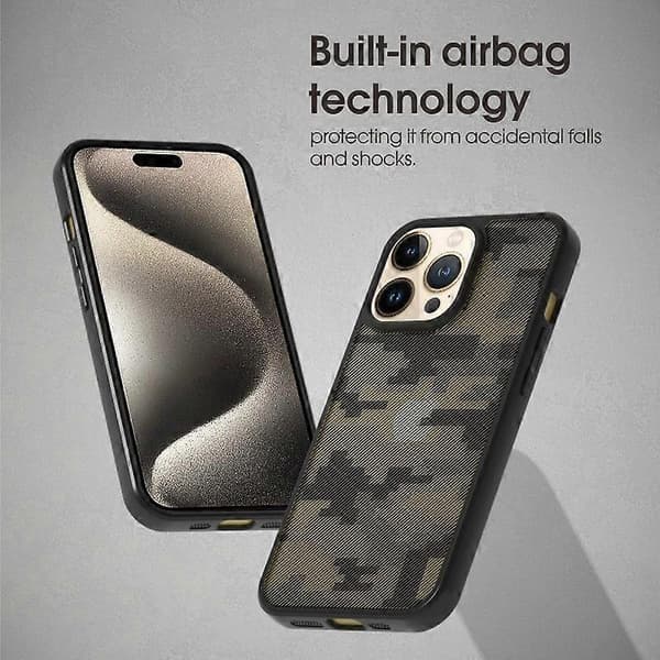 IBMRS Deksel til iPhone 15 Pro TPU+PC Sklisikkert Støtsikkert Bakdeksel Multicolor Matte Black
