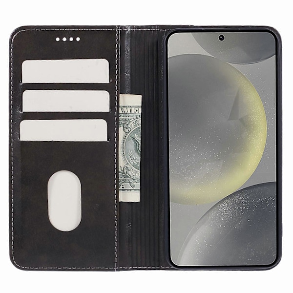 SUTENI PU Læder Cover til Samsung Galaxy S24+ Anti-Drop Stand Wallet Telefon Cover Multicolor Style D