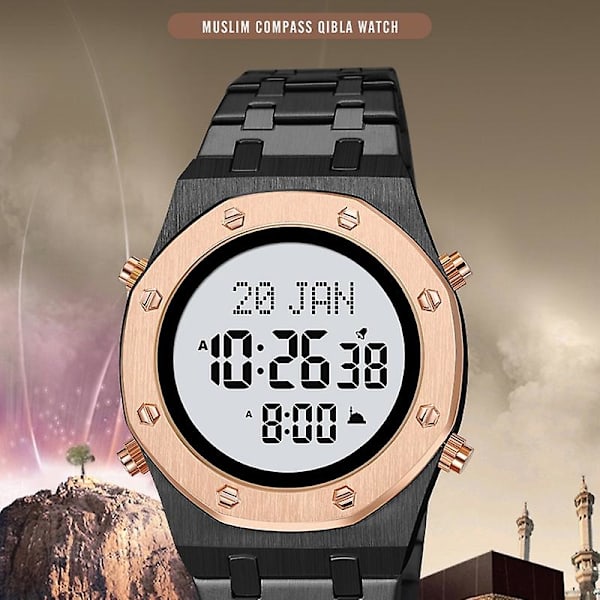 Skmei 2043 Muslimske Bønner Digitalt Armbåndsur Silver White