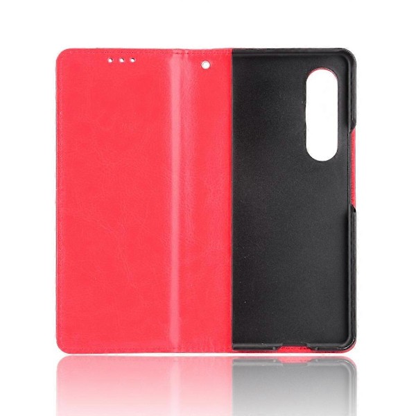 För Samsung Galaxy Z Fold3 5G Retro Texturerad Yta Pennhållare Stöttåligt Läder Telefonskal Multicolor Style A