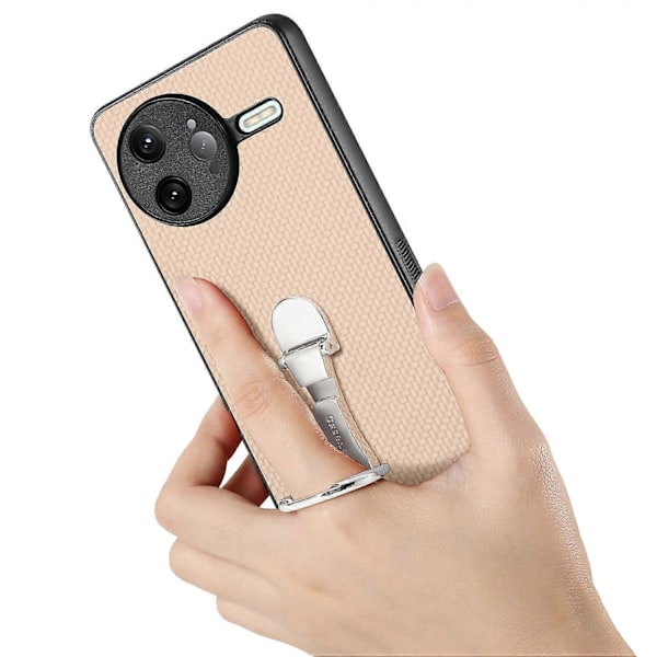 Skal för Xiaomi Poco F7 Ultra 5G/ Xiaomi Redmi K80 Pro 5G Fällbart Ställ Läder Baksida Carbo Multicolor Apricot