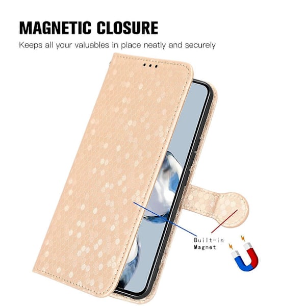 Læderetui til Sony Xperia 1 V, præget prikmønster tegnebog mobiltelefon stativ cover Multicolor Style D