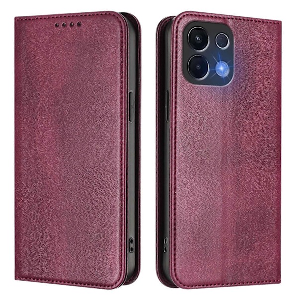Plånboksfodral för Oppo K13 5G Retro Textur RFID-blockerande Läder Telefonskal Multicolor Wine Red