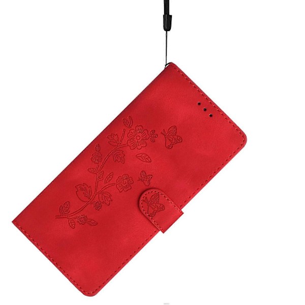 För Xiaomi 14T Pro Fodral Läder Präglat Blommigt Telefonskal Plånbok med Handledsrem Multicolor Style B
