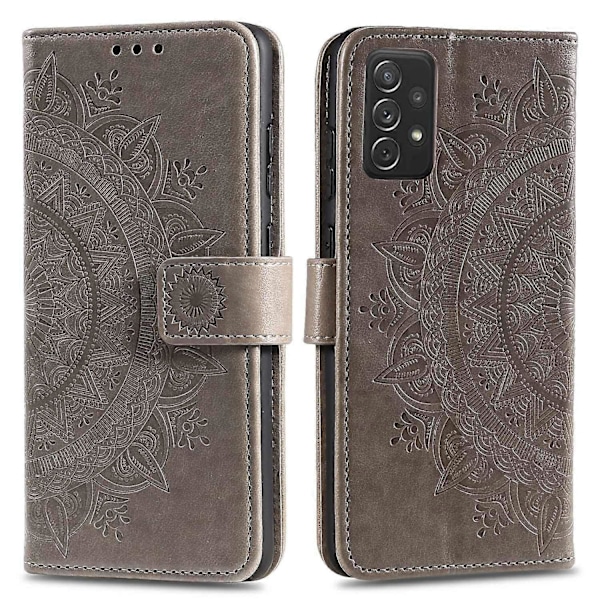 Præget Mandala Blomst Pung Læder Etui med Rem til Samsung Galaxy A52 4G/5G/A52s 5G Multicolor Style A