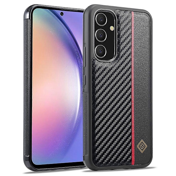 LC.IMEEKE For Samsung Galaxy A54 5G Karbonfiber PU Lærbelegg Telefondeksel TPU+EVA Telefon Cover
