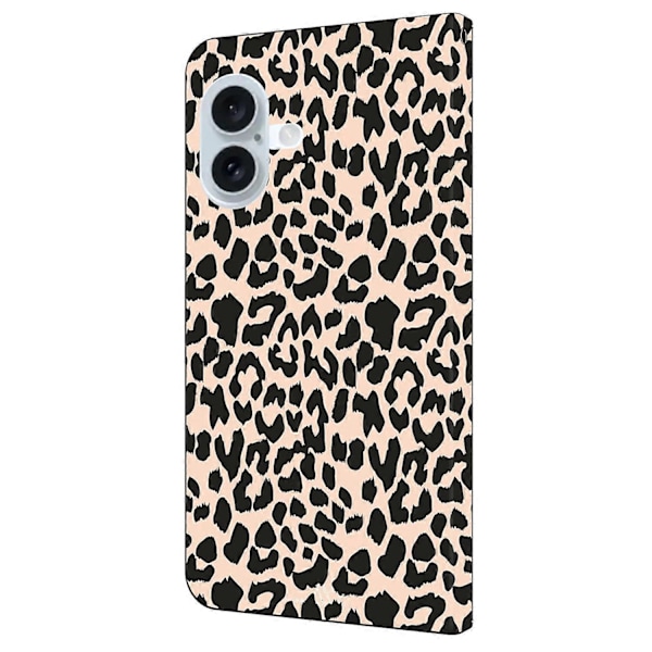 Skal för iPhone 16 Mönstertryckt Skyddande Fodral TPU+PU Läder Flip Telefonfodral Multicolor Style A