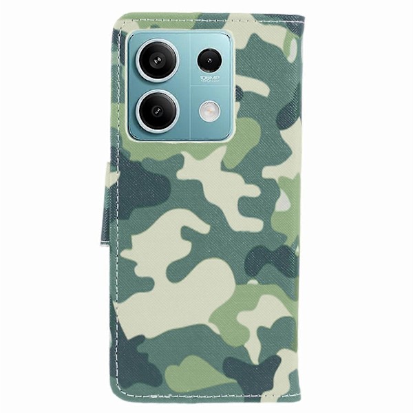 Telefoncover til Xiaomi Redmi Note 13 5G PU Læder Krydset Tekstur Wallet Cover Multicolor Camouflage