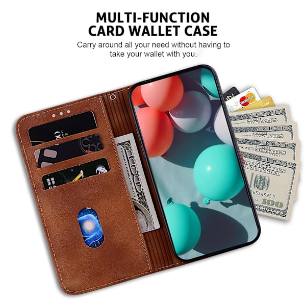 För Infinix Note 30i 4g Dammtät Pu-läder Phone case Ställ tryckt 7-formsmönster Flip Cover Brown