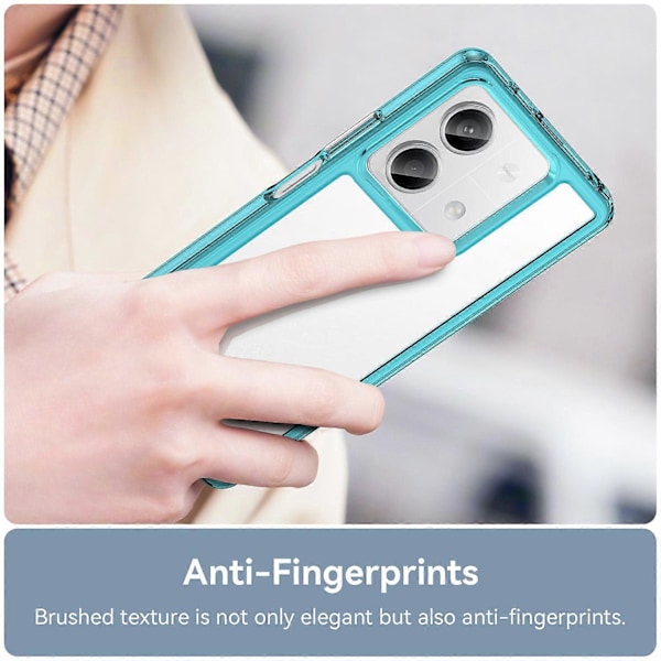 Fodral för Xiaomi Redmi Note 13 5G, färgglad TPU-ram + genomskinlig akryl baksida Multicolor Transparent Blue