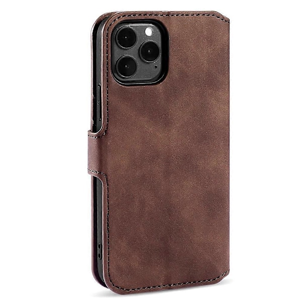 Lommebokstativdesign Retrostil Full Beskyttelse Lærdeksel med Stropp for iPhone 13 Pro 6.1 tommer Multicolor Style F