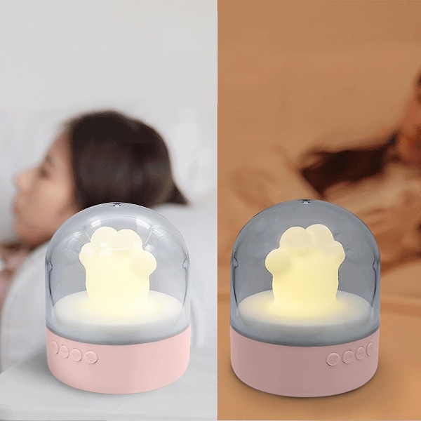 Kattepote Lampe, Bluetooth Audio Højttaler Natlampe, Smart Vækkeur Bærbar Trådløs Soveværelse Sengelampe Læselampe, Musik Sovelampe Support Sp